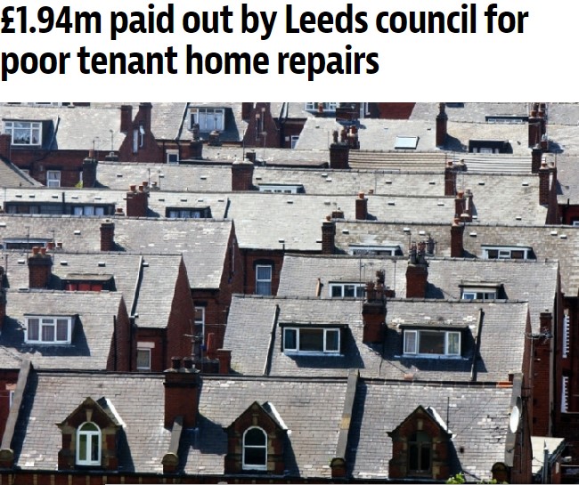 £1.94m paid out by Leeds council for poor tenant home repairs
